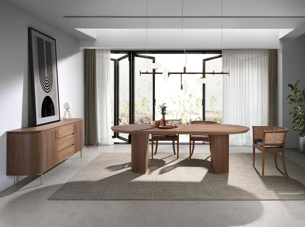 Angel Cerda Oval Walnut Dining Table in Brown 4