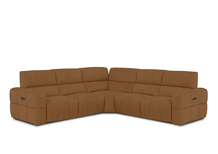 Cube Fabric Large Power Recliner Corner Sofa with Power Headrests