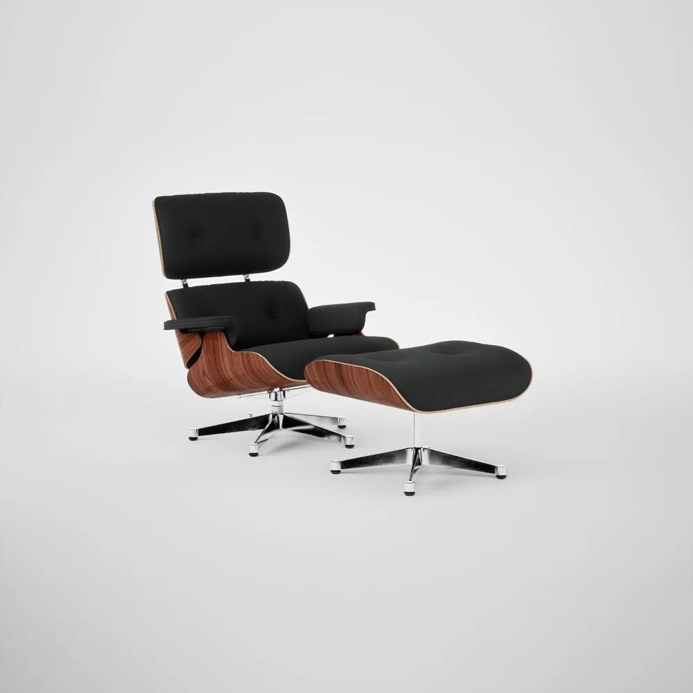 Vitra Eames Lounge Chair & Ottoman Santos Palisander Contemporary L50 66 Nero Polished Base 05 1