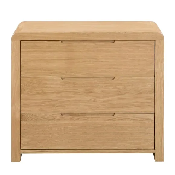 Curve 3 Drawer Chest, Oak 4