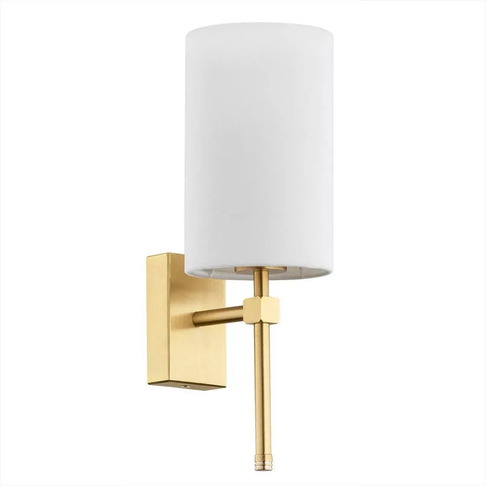 Netlighting Abruzzo Wall Lamp With Shade White Brushed Brass 2