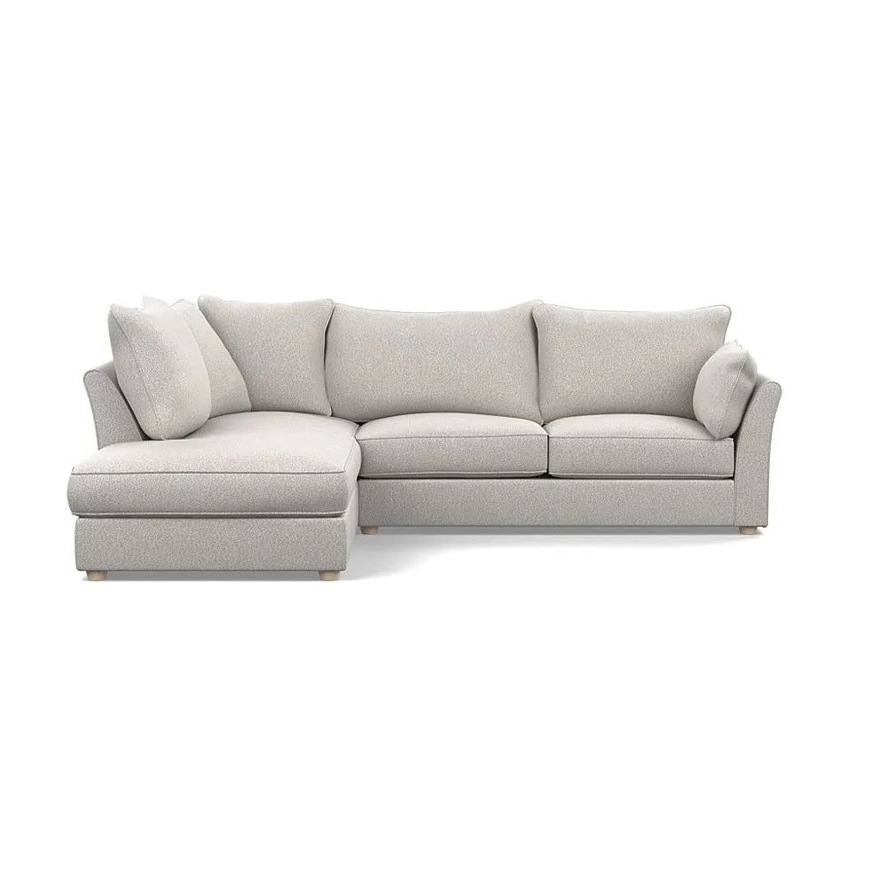 Heal's Tailor Left Hand Facing Corner Sofa Chunky Boucle Ecru Natural Feet 1