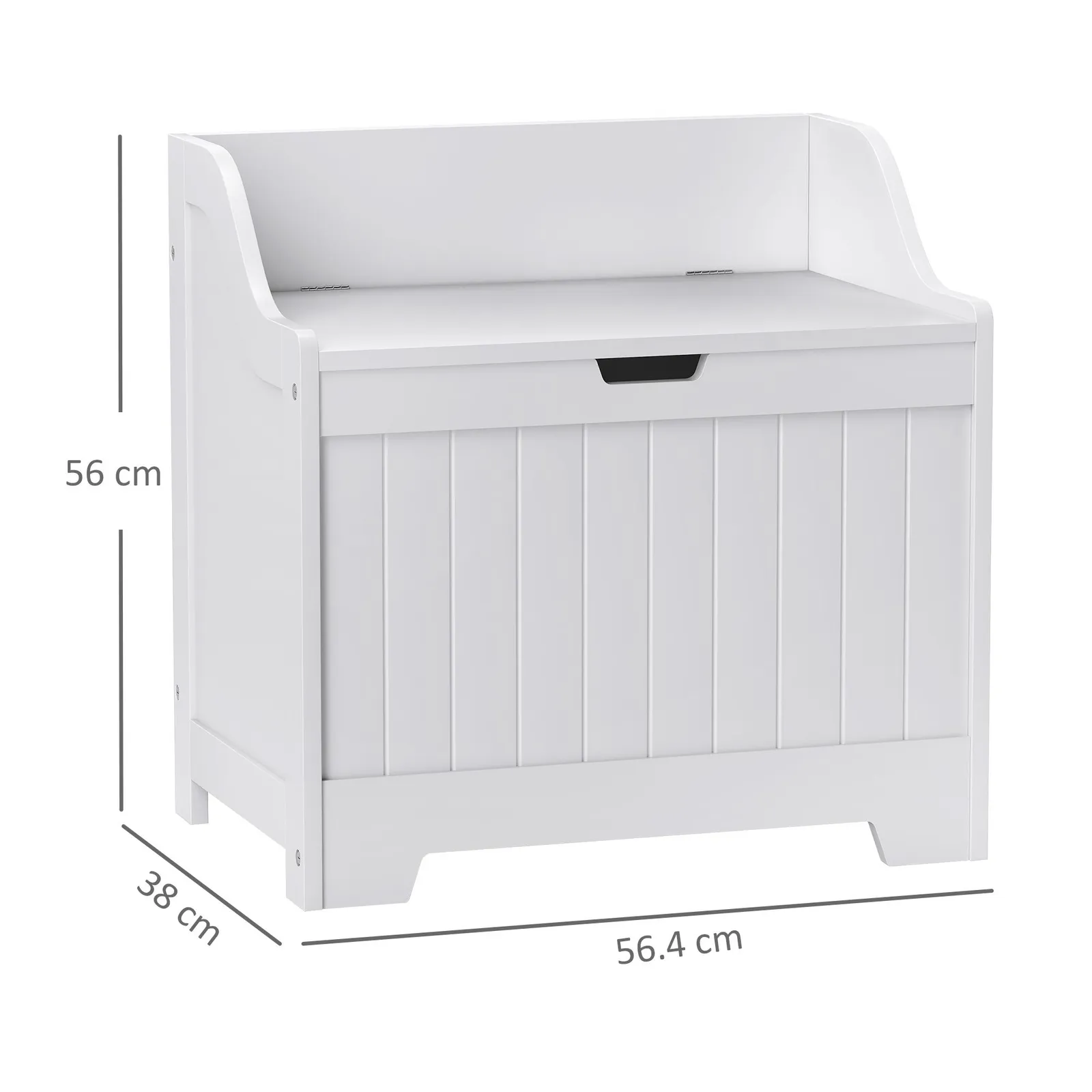 HOMCOM Storage Trunk with Safety Hinge for Living Room, 56.4cm in White 3