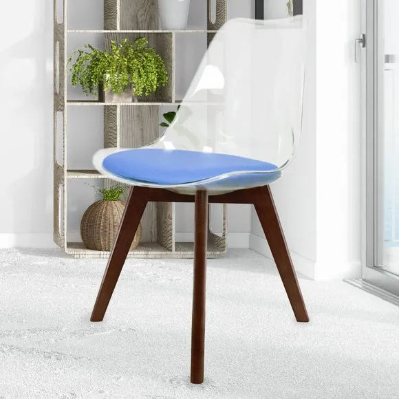 Fusion Living Soho Clear Plastic Dining Chair with Squared Legs