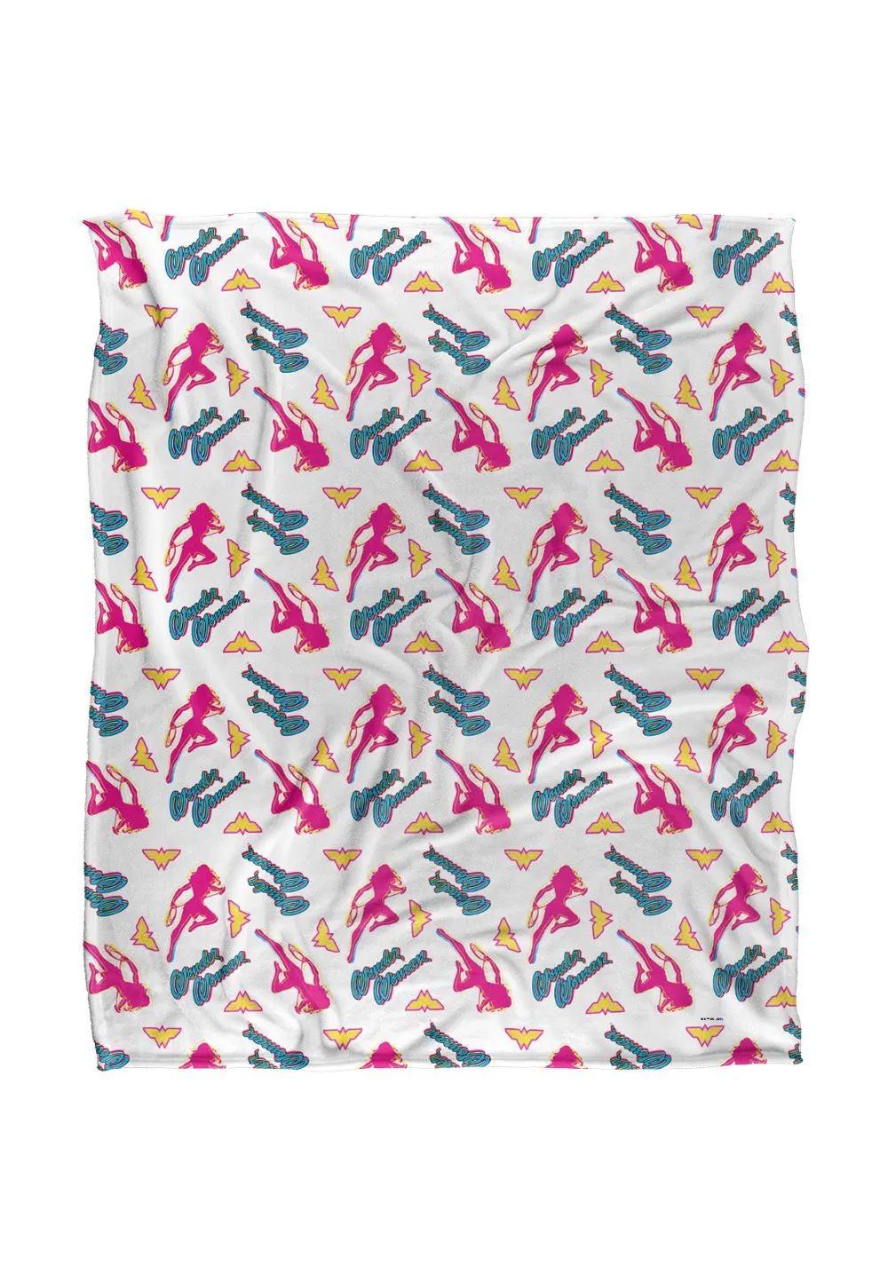 Wonder Woman Bright Pattern Silky Touch Super Soft Throw Blanket 152 X 127 cm in White