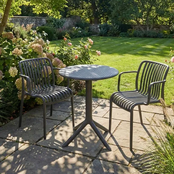 Bergen Round Bistro Table with 2 Alma Armchairs 1