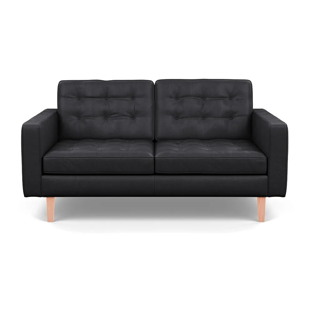 Heal's Hepburn 2 Seater Liena Leather Black 622 Natural 1