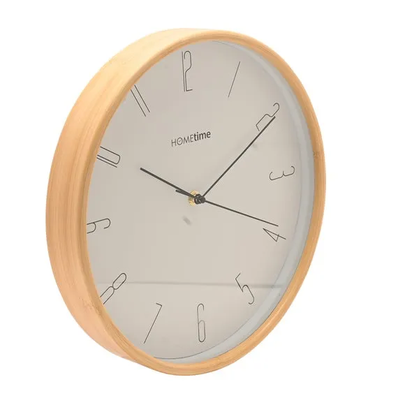 Hometime Bamboo Round Wall Clock 2