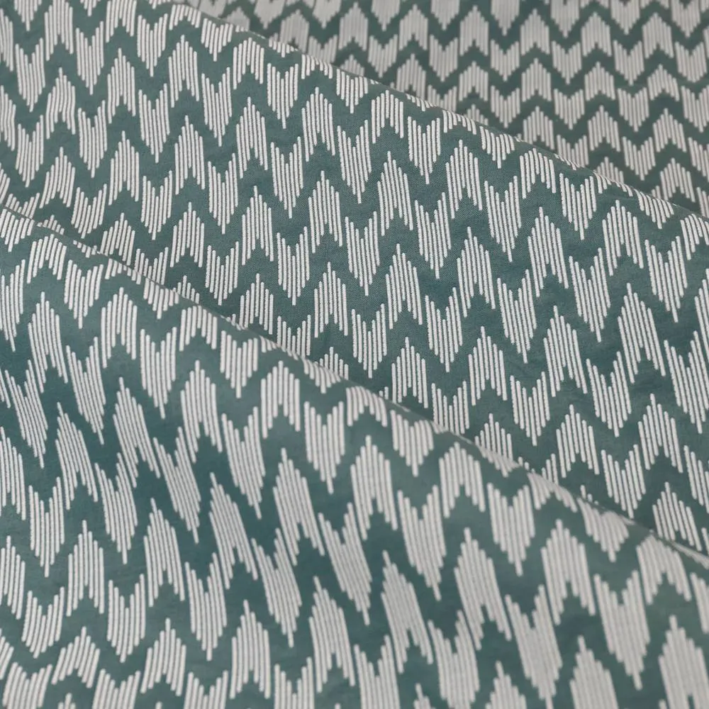 Sanderson Hutton Jacquard Room Darkening Pencil Pleat Curtains in Blue 5