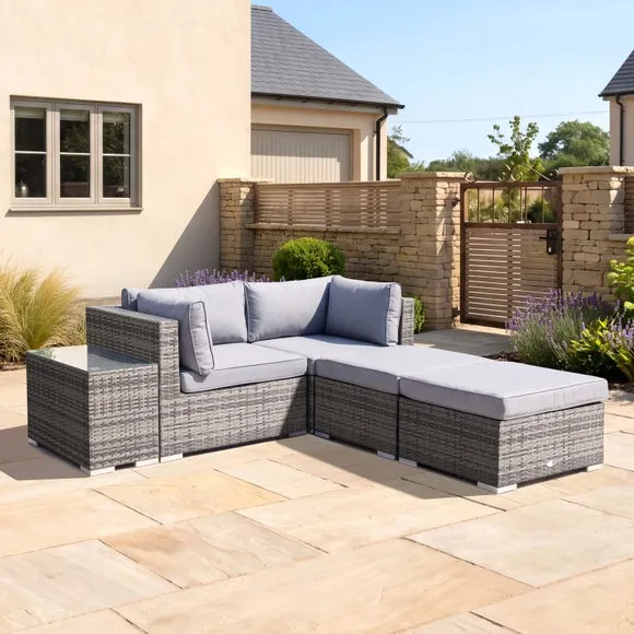 Multifunctional 2 Seater Grey Lounger Set 4