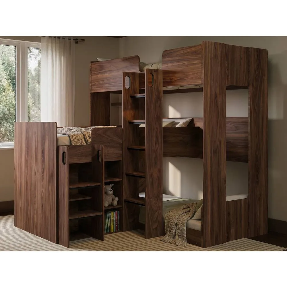 Flair Bode Triple Sleeper Bed in Walnut 1