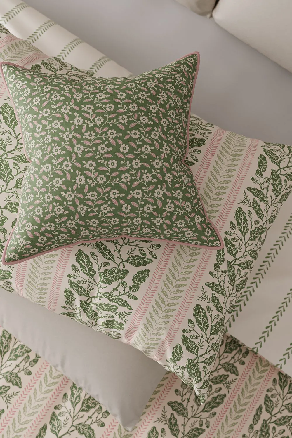 Helena Springfield 'Folk Ditsy' Cotton Cushion in Green 2