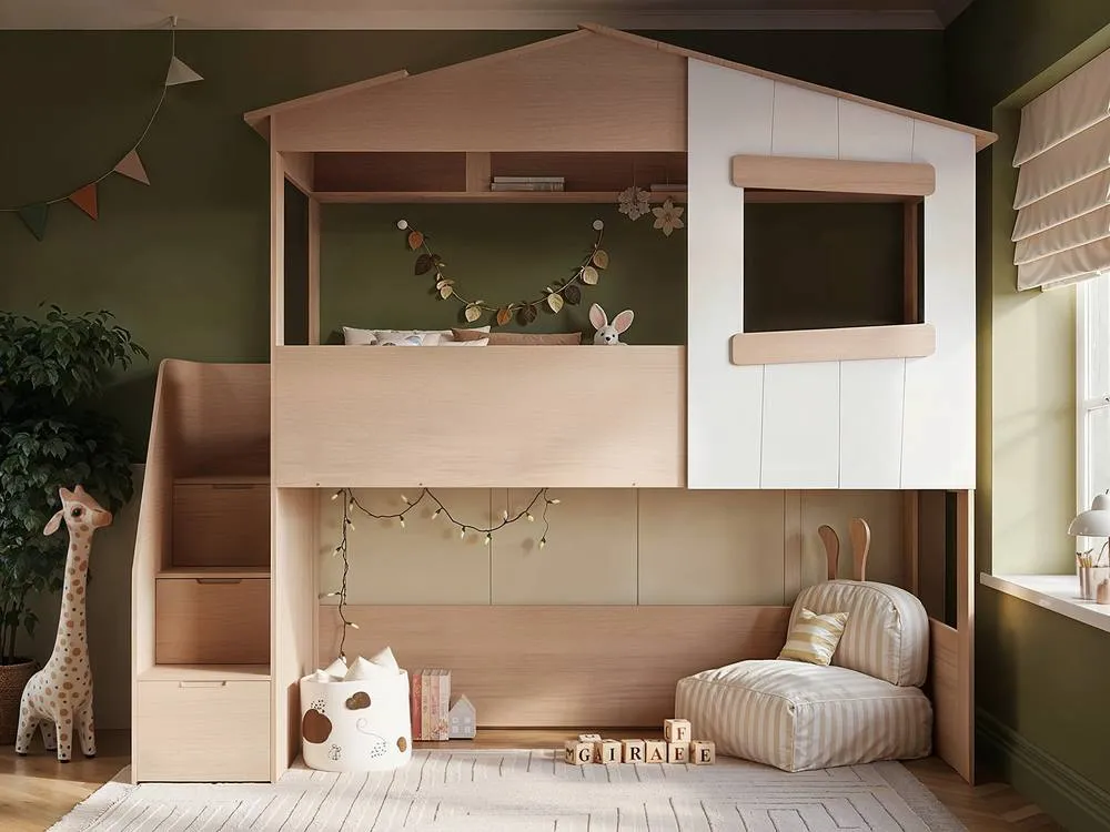 Flair Dreamland House Staircase Midsleeper in Light Oak 2