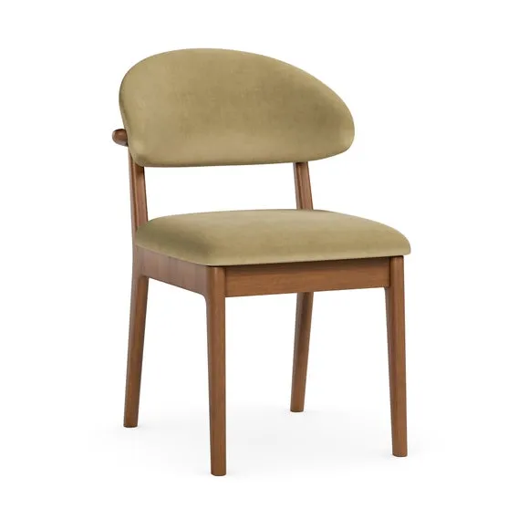 Hugh Dark Stained Dining Chair, Velvet 6
