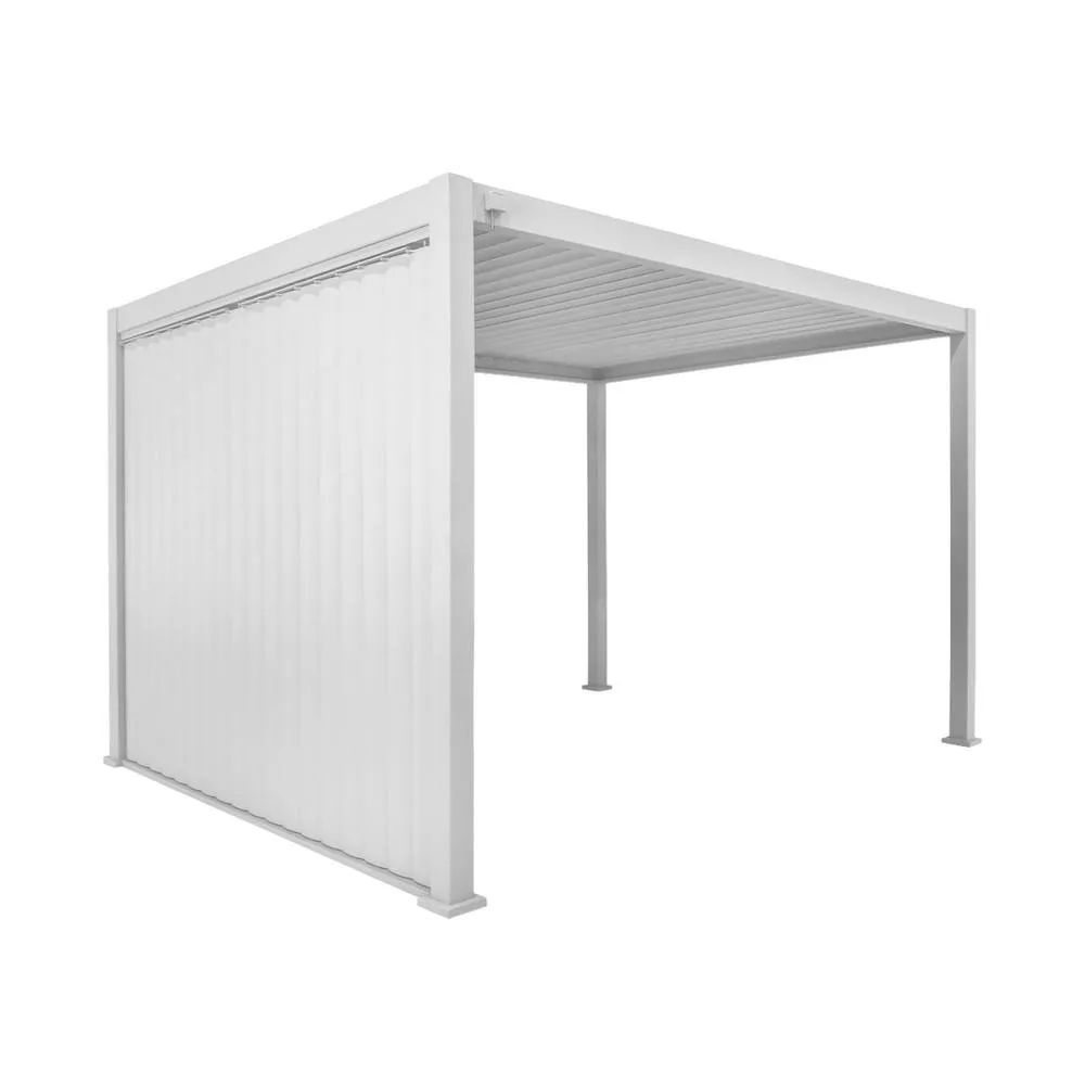 sweeek Louvered pergola 4x3m & 3m vertical adjustable louver panel in White 2