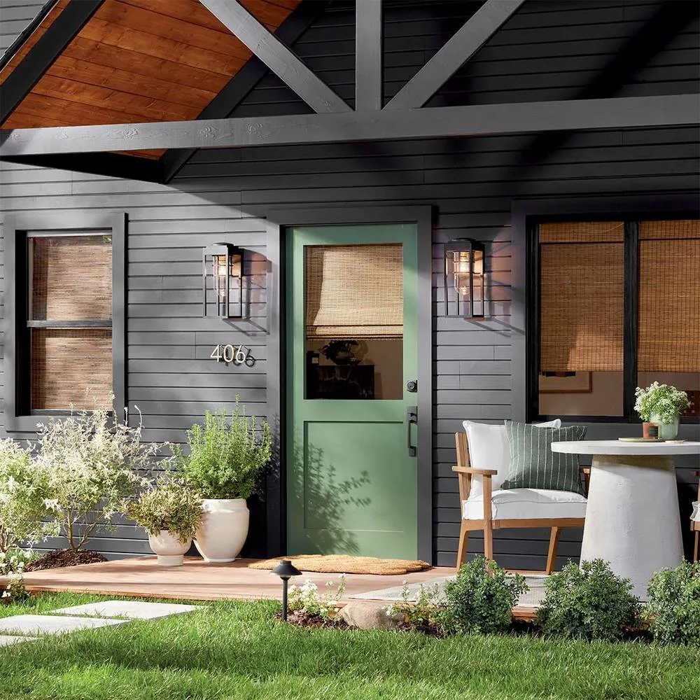 Netlighting Kichler Hone Medium Outdoor Wall Lantern Classic Black IP44 1x E27 5
