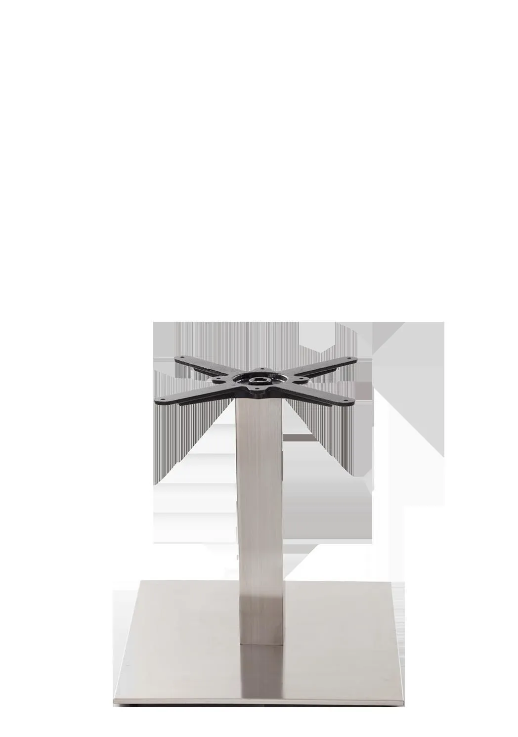 netfurniture Square Stainless Steel Table Base - Large - Coffee Height - 480 Mm in Silver
