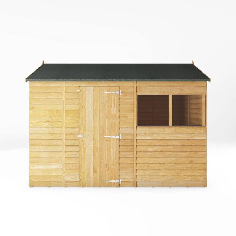 Mercia 10 x 6 Feet Overlap Reverse Apex Shed - L190.5 x W299.4 x H221.8 cm in Brown 2