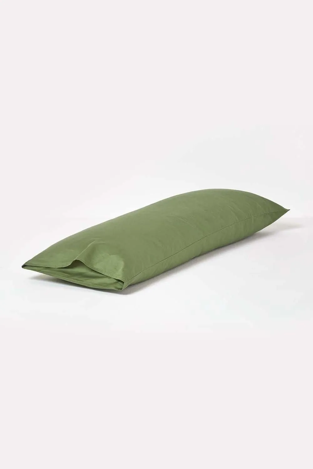 Homescapes Sateen Cotton Housewife Pillowcase 400 TC, Body Pillowcase in Green 3