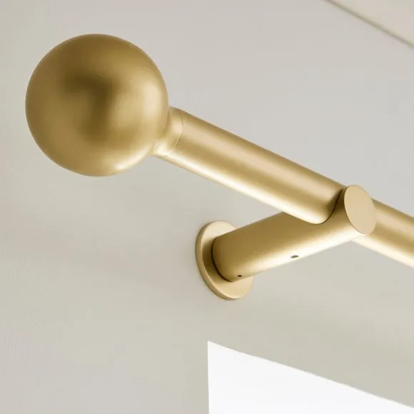 Contemporary Ball Fixed Metal Curtain Pole with Rings 3