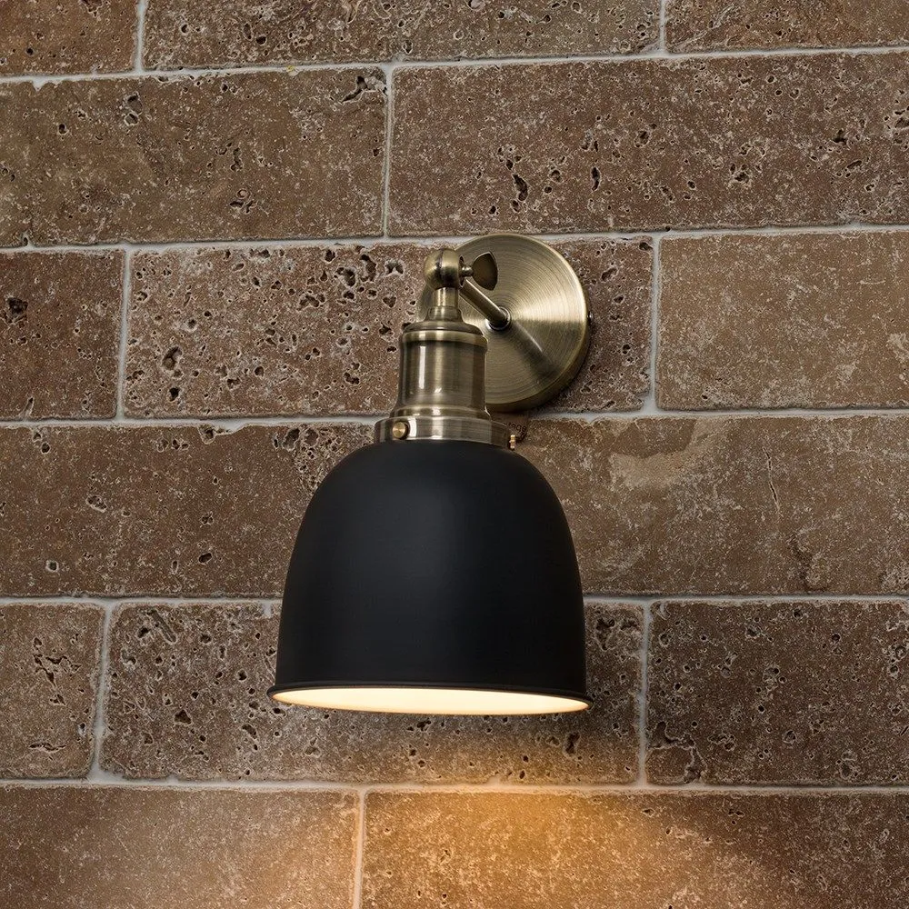 ValueLights Wilhelm Industrial Antique Gold Indoor Wall Light