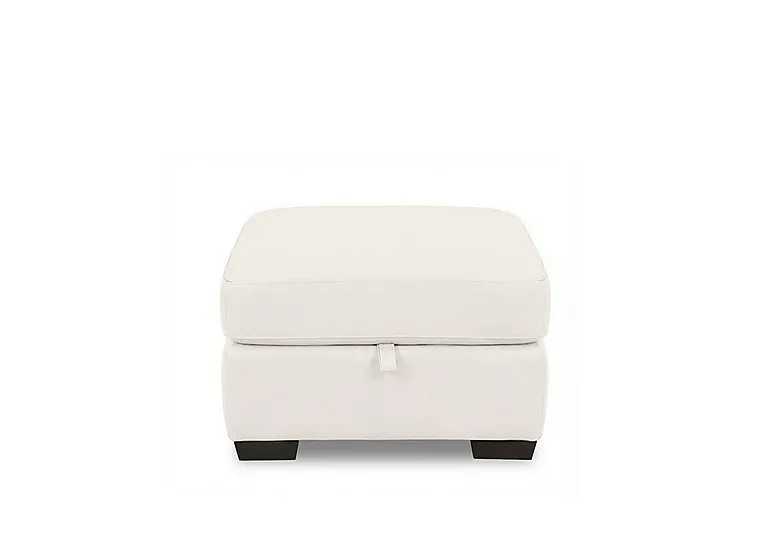 Saffron Leather Storage Footstool - BV Star White