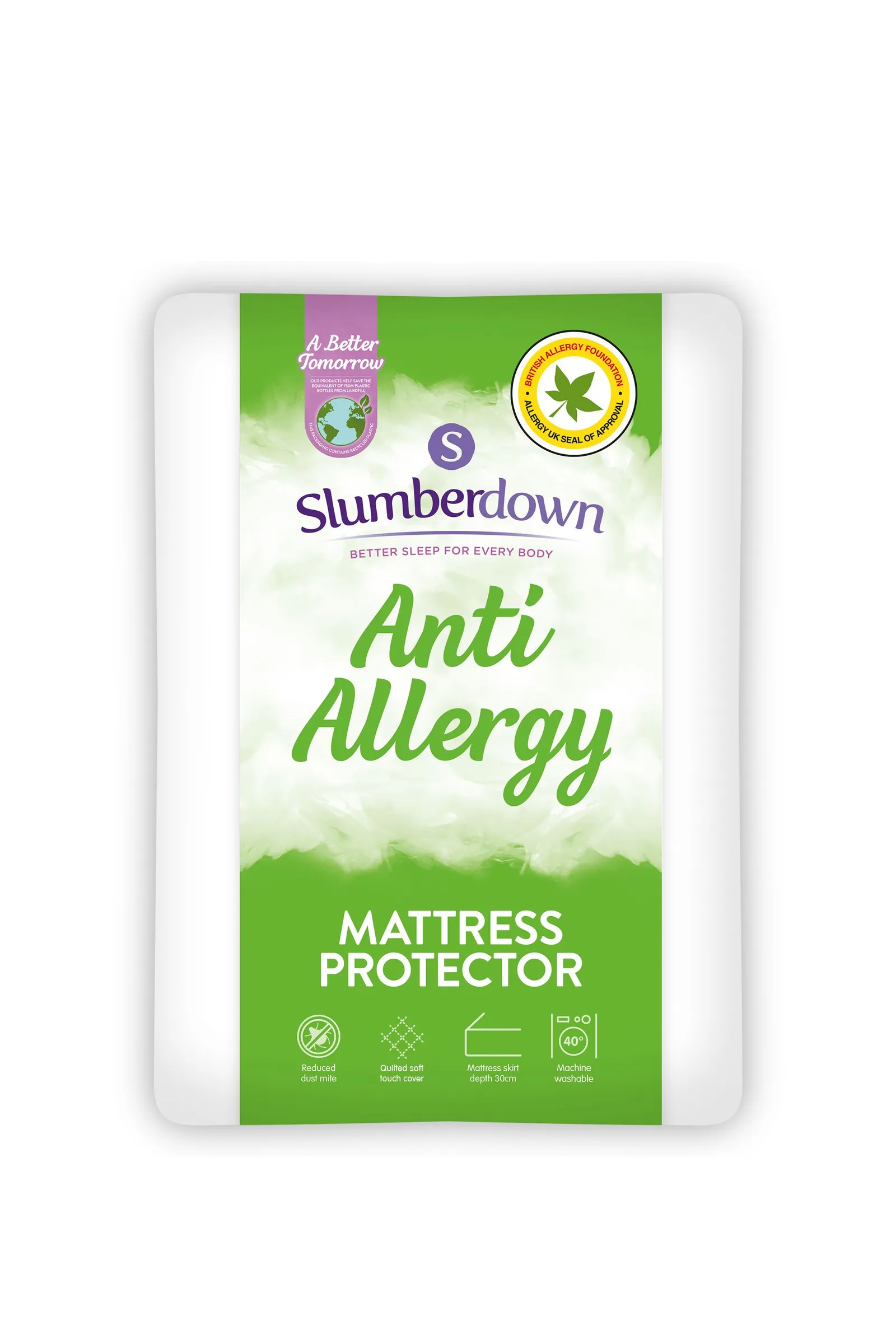 Slumberdown Anti Allergy Mattress Protector in White