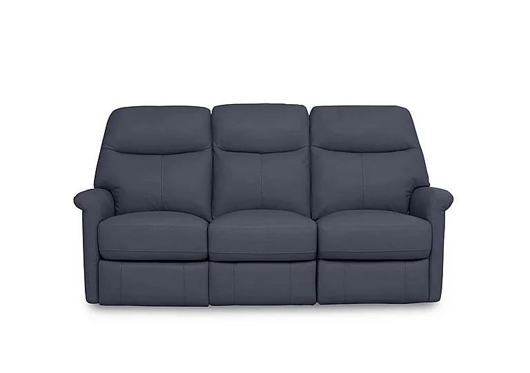 Compact Collection Lille 3 Seater Leather Sofa - BV Ocean Blue