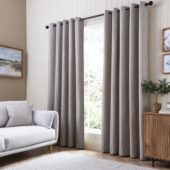 Walker Tonal Stripe Eyelet Curtains 2