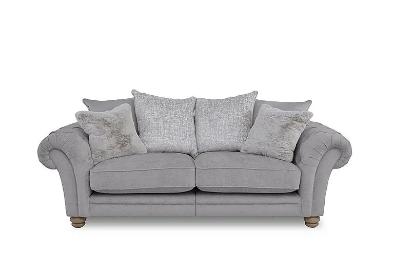 Cotswold 3 Seater Split Frame Scatter Back Sofa - Darwin Silver