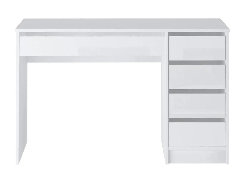 Vente-unique Desk With 5 Drawers - Gloss White - JENEMI 2