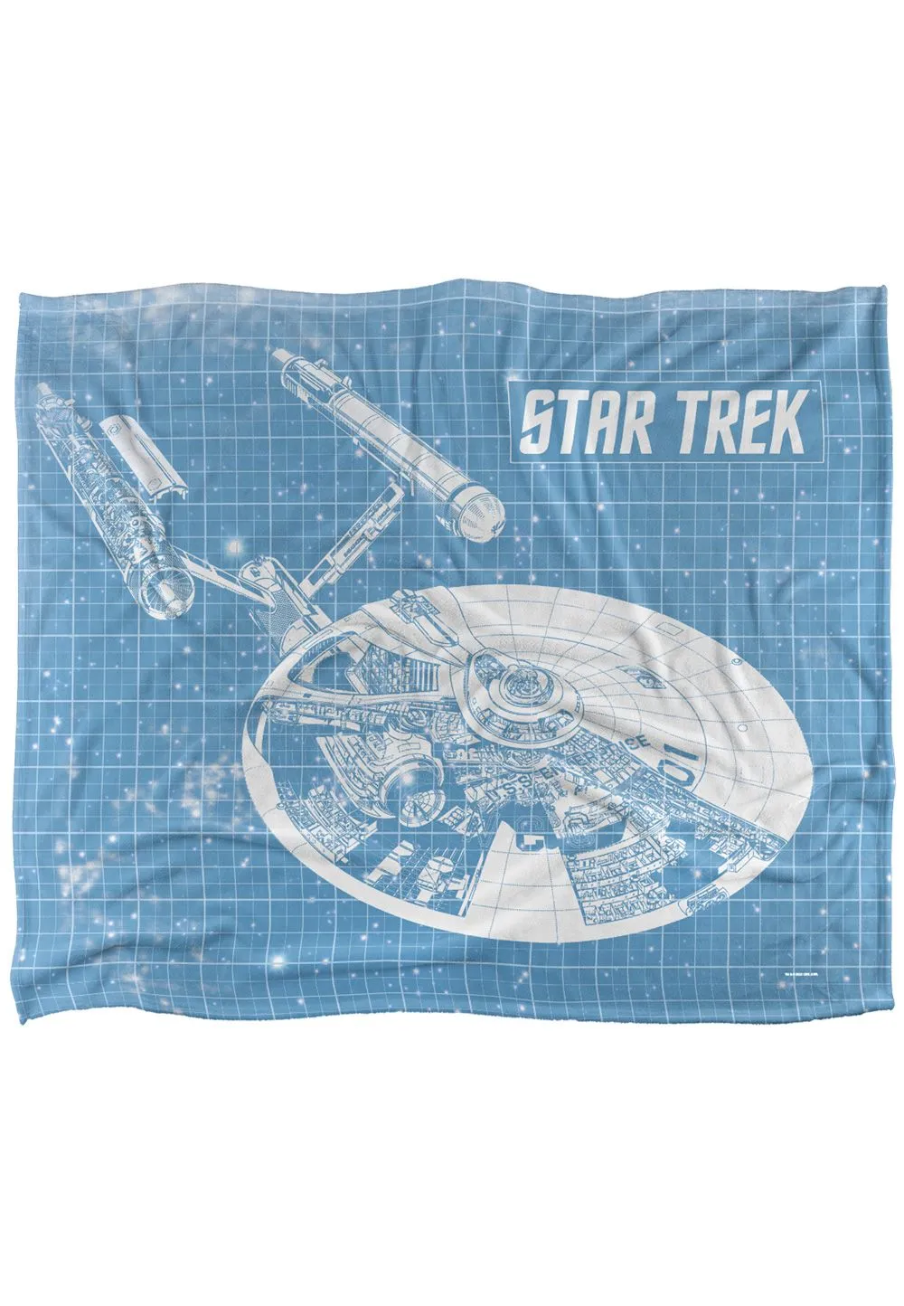 Star Trek Enterprise Blueprint Silky Touch Super Soft Throw Blanket 152 X 127 cm in White