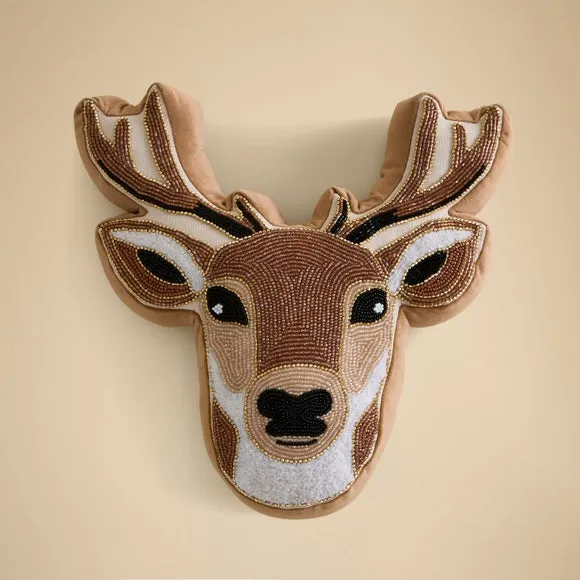 Beaded Deer Head Cushion 5