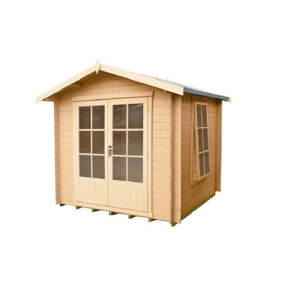 Shires Barnsdale Log Cabin Home Office Garden Room Approx 7 x 7 Feet in Brown
