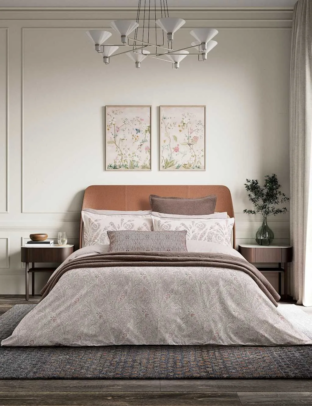 Bedeck of Belfast Pure Cotton Umma Bedding Set Beige Mix