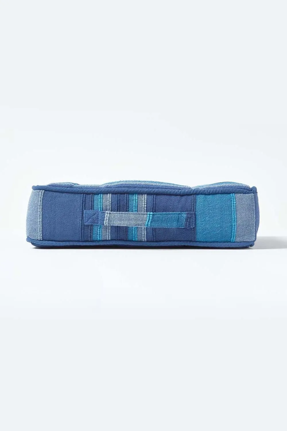 Homescapes Morocco Striped Cotton Floor Cushion in Blue 5