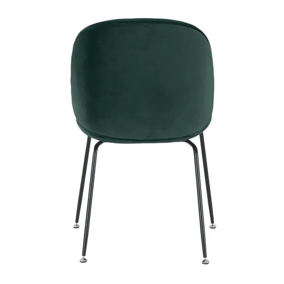 Fusion Living Luxurious Velvet Dining Chair with Black Metal Legs 6
