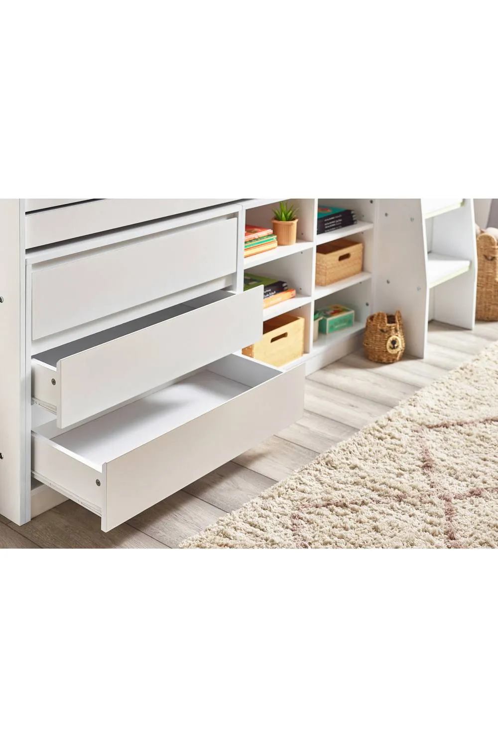 Julian Bowen Vespa Single White Midsleeper Cabin Bed with Desk 5