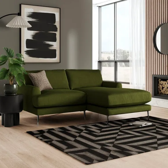 Lawson Matte Plush Velvet Corner Chaise Sofa 1