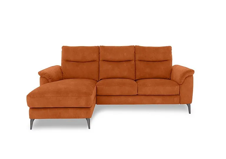 Morgan Fabric 3 Seater Sofa with Left Hand Facing Chaise End - Dexter Pumpkin