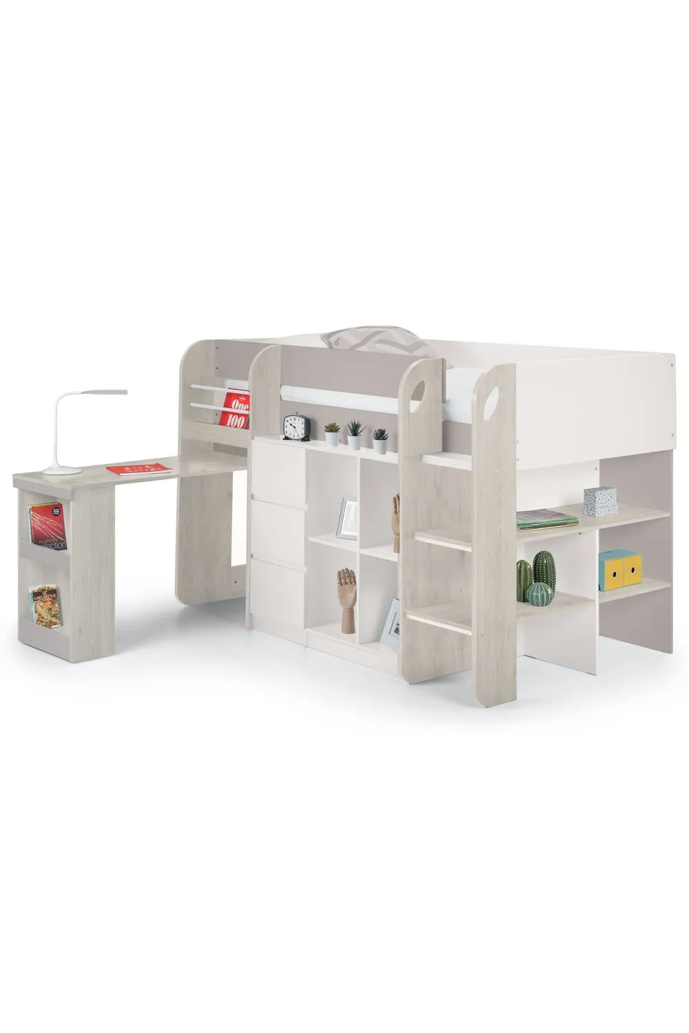 Julian Bowen Saturn Midsleeper Cabin Bed with Desk in Taupe 4