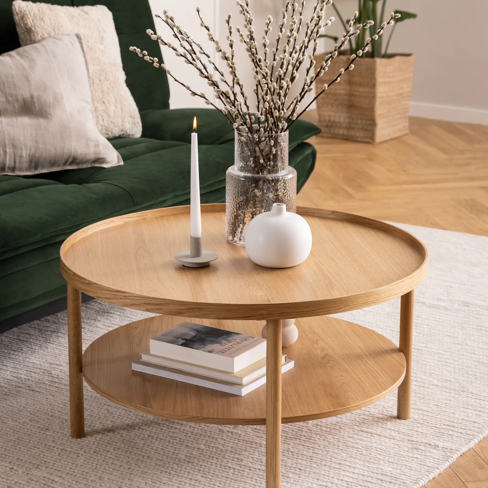 Furniture To Go Banbury Round Coffee Table in Oak 80x42cm in Brown 5