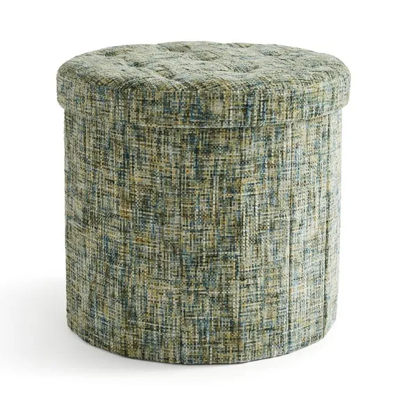Multi Chenille Round Ottoman 3