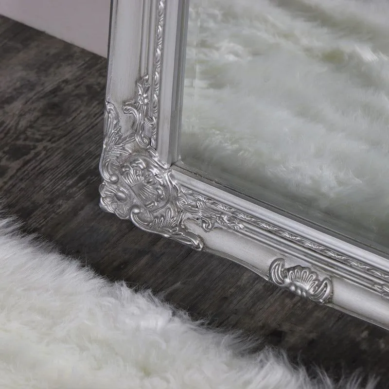 Melody Maison Tall Silver Wall / Leaner Mirror 47cm X 142cm in Metallic Silver 3