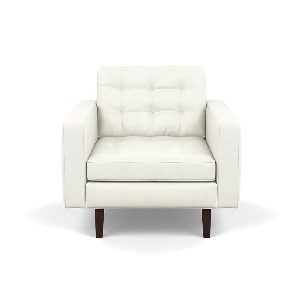 Heal's Hepburn Armchair Liena Leather White 634 Black