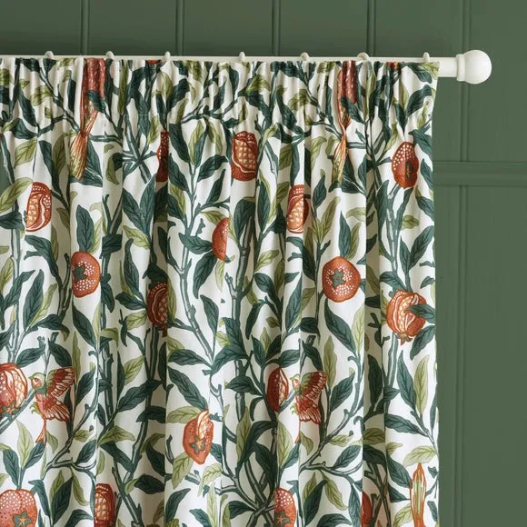 William Morris At Home Bird Pomegranate Pencil Pleat Curtains