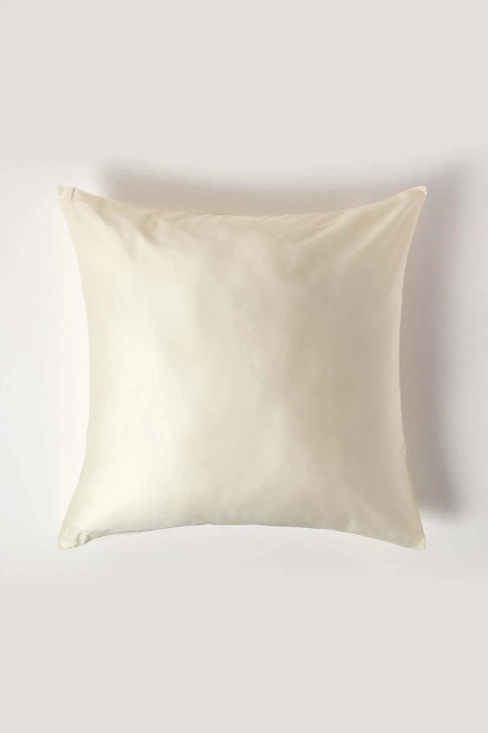 Homescapes Sateen Cotton Continental Pillowcase 400 TC, 80 x 80 cm in Cream 1