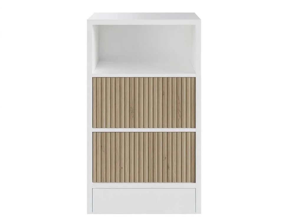 Flair Luca Ribbed Mid Sleeper Storage Bed in Light Oak 5