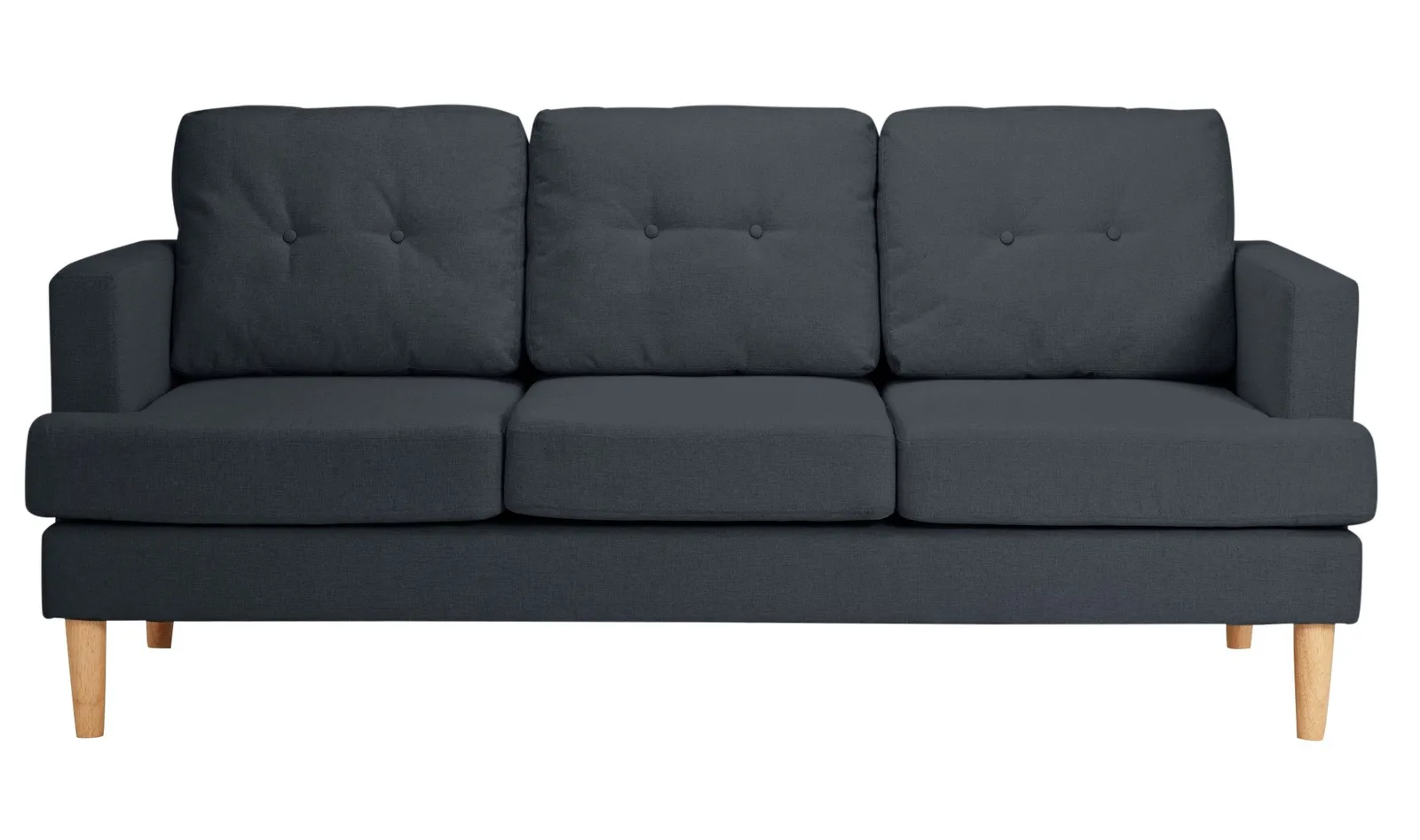 Habitat Joshua 3 Seater Fabric Sofa - Charcoal