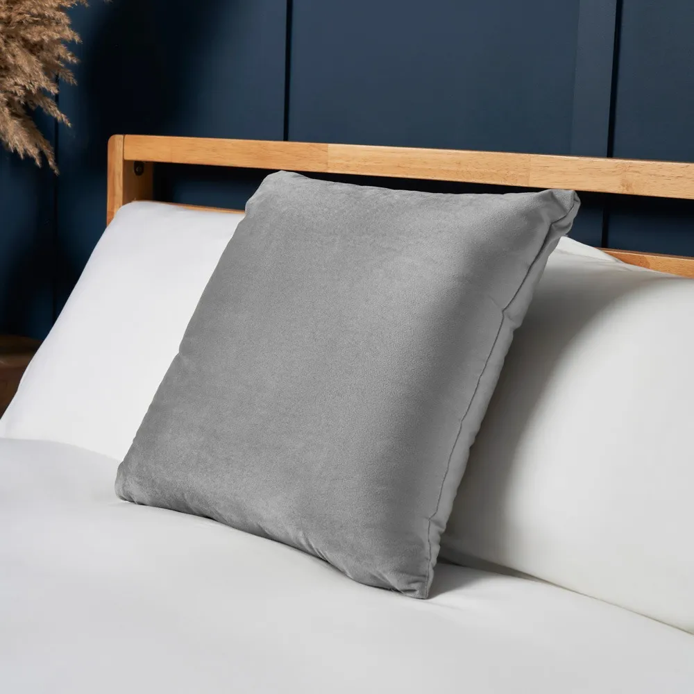 Small Velour Cushion, Silver